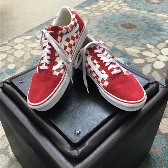 Vans Other - Vans Off The Wall Old School Red & White Checkered Skate Shoes